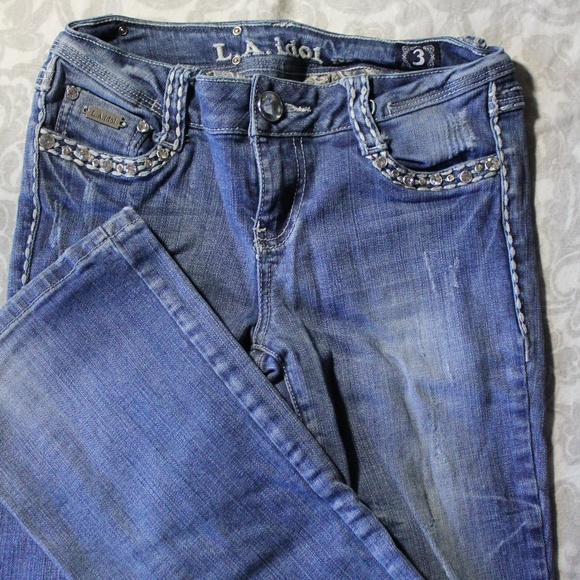 LA Idol USA rhinestone jeans - Picture 4 of 5